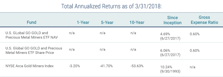 GOAU annual returns table